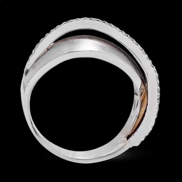 New Women’s 925 Silver Rose Gold Diamond Ring - Picture 2 of 4